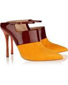 Nicholas Kirkwood Suede And Patent-Leather Mules - Lyst
