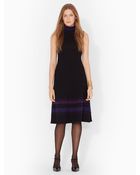 Lauren by Ralph Lauren Merino Funnelneck Dress - Lyst
