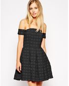 Asos Bardot Textured Prom Dress - Lyst