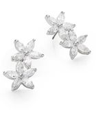 Cz By Kenneth Jay Lane Double Flower Earrings - Lyst