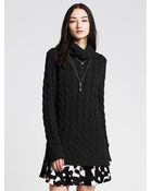 Banana Republic Cable-Knit Cowl Pullover - Lyst