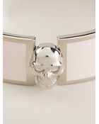 Alexander McQueen Enamel Skull Bangle - Lyst