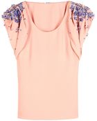 Miu Miu Embellished Crepe Top - Lyst