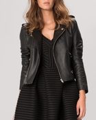 Maje Jacket - Basalt Leather Biker - Lyst