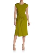 Michael Kors Draped Ruched Stretch Crepe Dress - Lyst