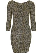 Topshop Glitter Animal Bodycon Dress - Lyst