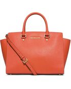 Michael Kors Selma Large Saffiano Leather Satchel - Lyst