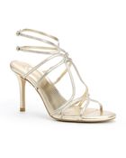 Ann Taylor Stella Strappy Metallic Leather Sandals - Lyst