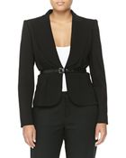 Michael Kors Wool-Blend Short Belted Jacket - Lyst