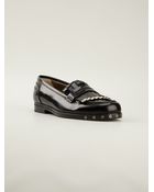 Lanvin Metallic Fringes Loafers - Lyst