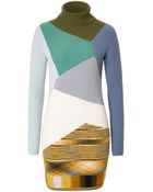 Missoni Cashmere Geometric Print Turtleneck Dress - Lyst