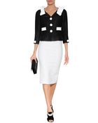 Moschino Textured Jacket With Ruffled Collar - Lyst