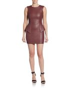 BCBGeneration Faux Leather Peplum Dress - Lyst