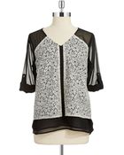Calvin Klein Lace Paneled Top - Lyst