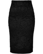 Ermanno Scervino Pencil Skirt With Lace Overlay - Lyst