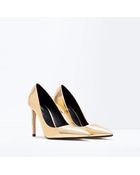 Zara Laminated Heel Court Shoe - Lyst