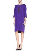 Eileen Fisher Washable 34 Sleeve Jersey Shift Dress - Lyst