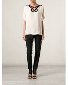 Diane von Furstenberg Cut Out Detail Blouse - Lyst