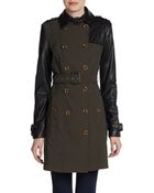 W118 By Walter Baker Theo Mixed Media Trench Coat - Lyst