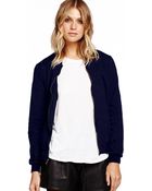Michael Stars Long Sleeve Bomber Jacket - Lyst