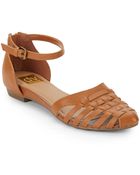 Dv By Dolce Vita Geneva Leather D'Orsay Ankle-Strap Flats - Lyst