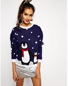 Asos Christmas Jumper with Penguins - Lyst