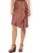 Lauren by Ralph Lauren Ruffled Striped Wrap Skirt - Lyst