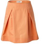Jil Sander Cotton Silk Shantung Inverted Pleat Skirt - Lyst