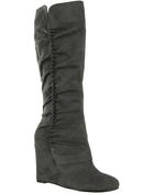 Mia Renee Faux Suede Wedge Boots - Lyst