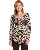 Karen Kane Zebra Printed Top - Lyst