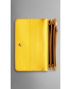 Burberry Haymarket Check Patent Trim Continental Wallet - Lyst