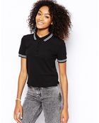 Asos Polo Top with Contrast Collar - Lyst