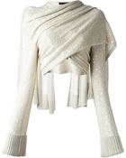 Donna Karan New York Draped Wraparound Cardigan - Lyst