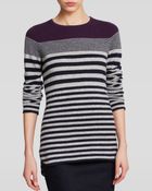 C By Bloomingdale's Striped Shirtail Cashmere Sweater - Lyst