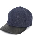 Rag & Bone Baseball Cap Leather Brim Black Multi - Lyst