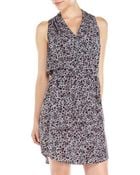 Rebecca Taylor Steel Leopard Surplice Silk Dress - Lyst