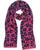 Kenzo Leopard Knit Wool Blend Long Scarf - Lyst