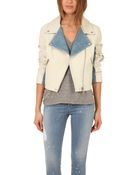 Acne Studios Rita Denim Leather Jacket - Lyst
