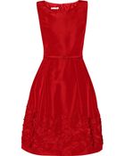 Oscar de la Renta Appliquã©D Silk-Faille Dress - Lyst