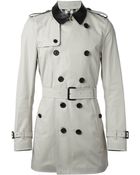 Burberry London Leather Collar Trench Coat - Lyst