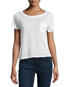 Alice + Olivia Rolled-Sleeve Front-Pocket Tee - Lyst