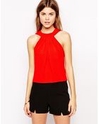 Asos Twist Neck Shell Top - Lyst
