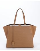 Fendi Brown Leather '3Jours' Engraved Logo Plate Tote - Lyst