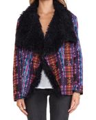 Mink Pink Mystic License Jacket With Faux Fur - Lyst