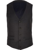 River Island Dark Grey Waistcoat - Lyst