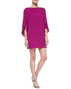 Milly Butterfly-Sleeve Stretch-Silk Dress - Lyst
