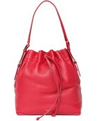 Isaac Mizrahi New York Maggie Leather Drawstring Hobo Bag - Lyst