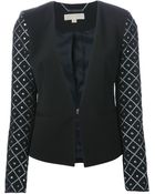 MICHAEL Michael Kors Argyle Sleeve Jacket - Lyst