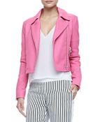 J Brand Aiah Cropped Leather Jacket - Lyst