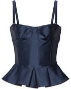 Burberry Prorsum Satin Peplum Top - Lyst